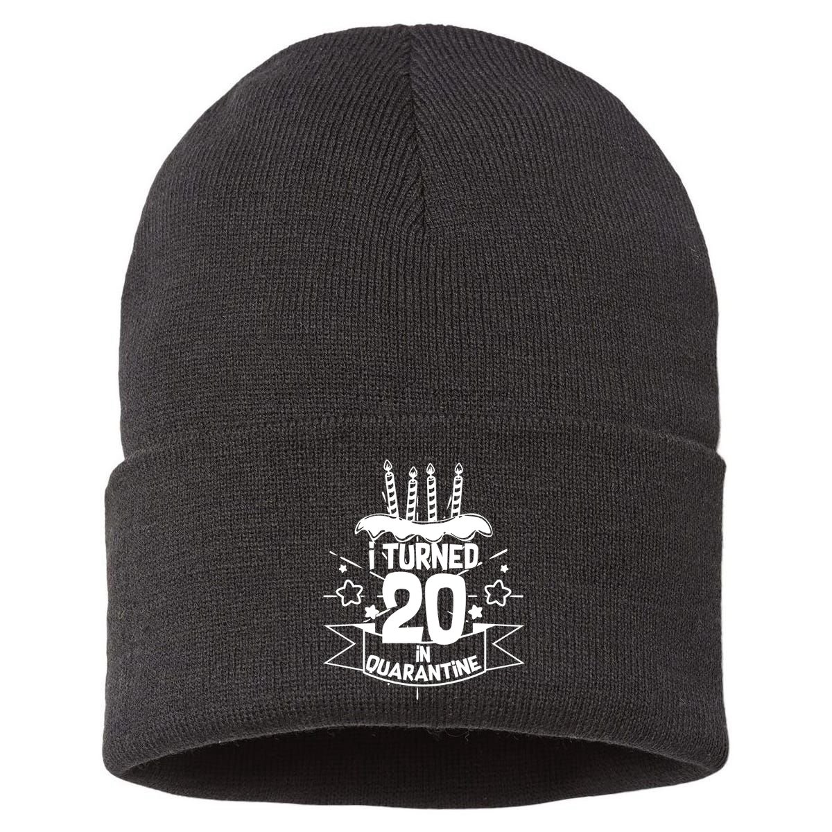 Funny I Turned 20 In Quarantine 20th Birthday Sustainable Knit Beanie