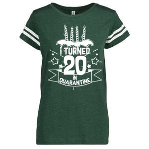 Funny I Turned 20 In Quarantine 20th Birthday Enza Ladies Jersey Football T-Shirt