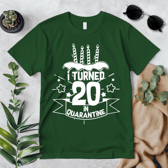 Funny I Turned 20 In Quarantine 20th Birthday Premium T-Shirt