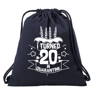 Funny I Turned 20 In Quarantine 20th Birthday Drawstring Bag