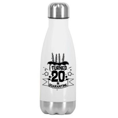 Funny I Turned 20 In Quarantine 20th Birthday Stainless Steel Insulated Water Bottle