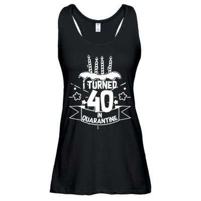 Funny I Turned 40 In Quarantine 40th Birthday Ladies Essential Flowy Tank