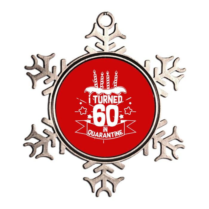 Funny I Turned 60 In Quarantine 60th Birthday Metallic Star Ornament