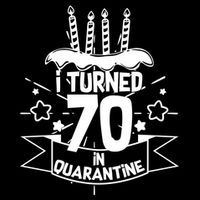 Funny I Turned 70 In Quarantine 70th Birthday Stripe Pom Pom Beanie