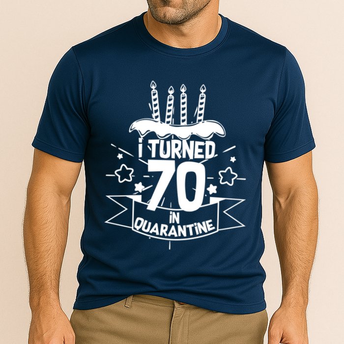 Funny I Turned 70 In Quarantine 70th Birthday Cooling Performance Crew T-Shirt