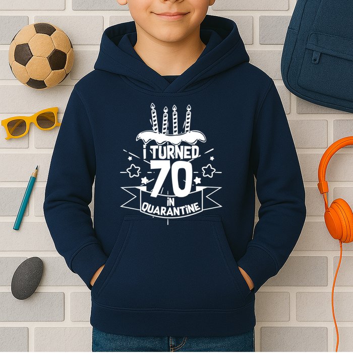 Funny I Turned 70 In Quarantine 70th Birthday Kids Hoodie