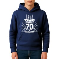 Funny I Turned 70 In Quarantine 70th Birthday Kids Hoodie