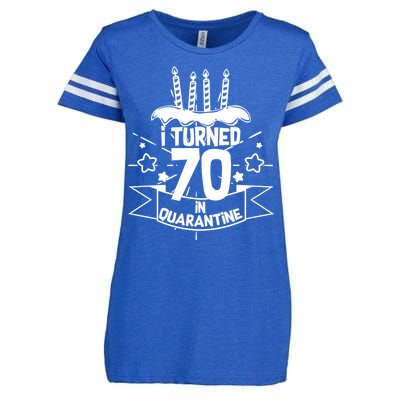 Funny I Turned 70 In Quarantine 70th Birthday Enza Ladies Jersey Football T-Shirt