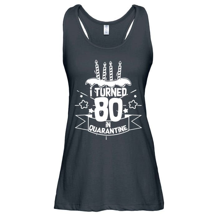 Funny I Turned 80 In Quarantine 80th Birthday Ladies Essential Flowy Tank