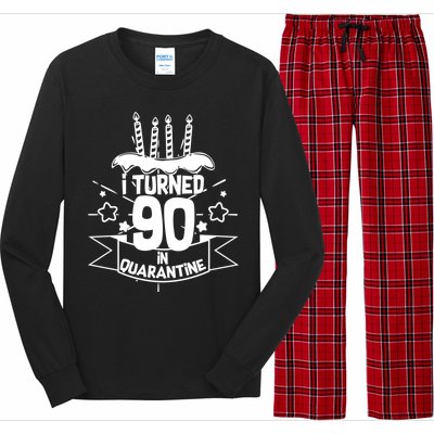 Funny I Turned 90 In Quarantine 90th Birthday Long Sleeve Pajama Set