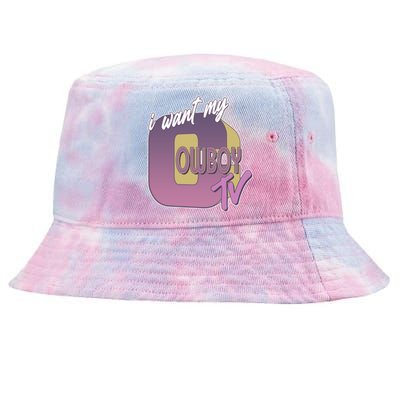 Funny I Want My Cowboy TV Tie-Dyed Bucket Hat