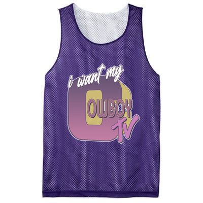 Funny I Want My Cowboy TV Mesh Reversible Basketball Jersey Tank