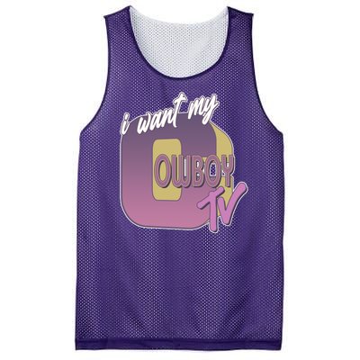 Funny I Want My Cowboy TV Mesh Reversible Basketball Jersey Tank