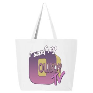 Funny I Want My Cowboy TV 25L Jumbo Tote