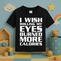 Funny I Wish Rolling My Eyes Burned More Calories Toddler T-Shirt