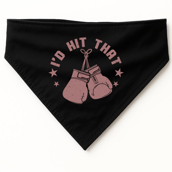 Funny I'D Hit That Boxing Fan USA-Made Doggie Bandana