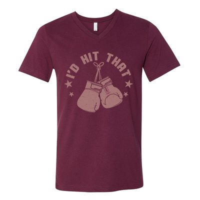 Funny I'D Hit That Boxing Fan V-Neck T-Shirt