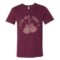 Funny I'D Hit That Boxing Fan V-Neck T-Shirt
