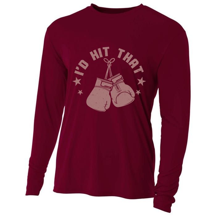 Funny I'D Hit That Boxing Fan Cooling Performance Long Sleeve Crew