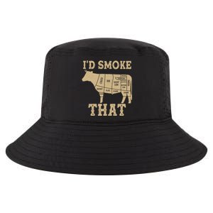 Funny I'd Smoke That Cattle Meat Cuts Cool Comfort Performance Bucket Hat