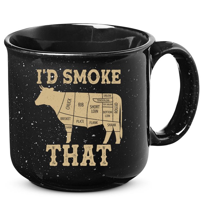 Funny I'd Smoke That Cattle Meat Cuts 15oz Campfire Ceramic Mug