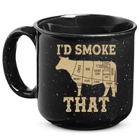 Funny I'd Smoke That Cattle Meat Cuts 15oz Campfire Ceramic Mug