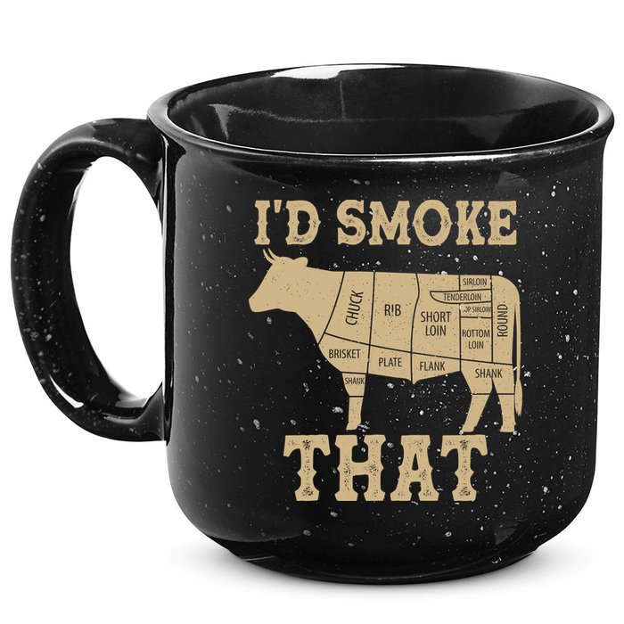 Funny I'd Smoke That Cattle Meat Cuts 15oz Campfire Ceramic Mug