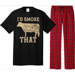 Funny I'd Smoke That Cattle Meat Cuts Pajama Set