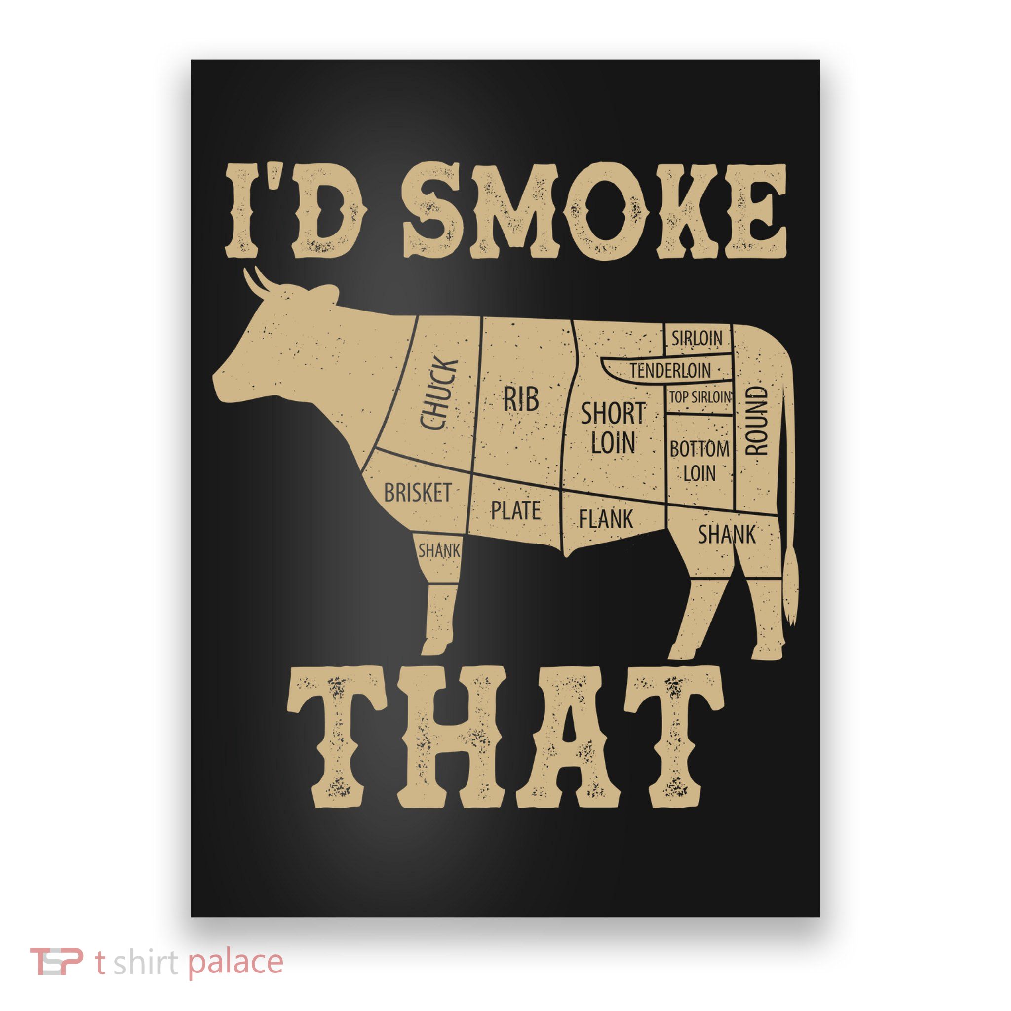 Funny I'd Smoke That Cattle Meat Cuts Poster