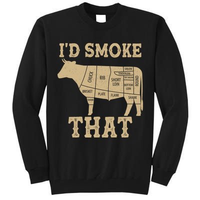 Funny I'd Smoke That Cattle Meat Cuts Tall Sweatshirt