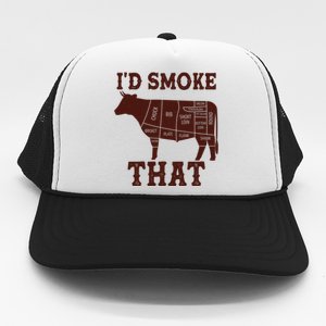 Funny I'd Smoke That Cattle Meat Cuts Trucker Hat