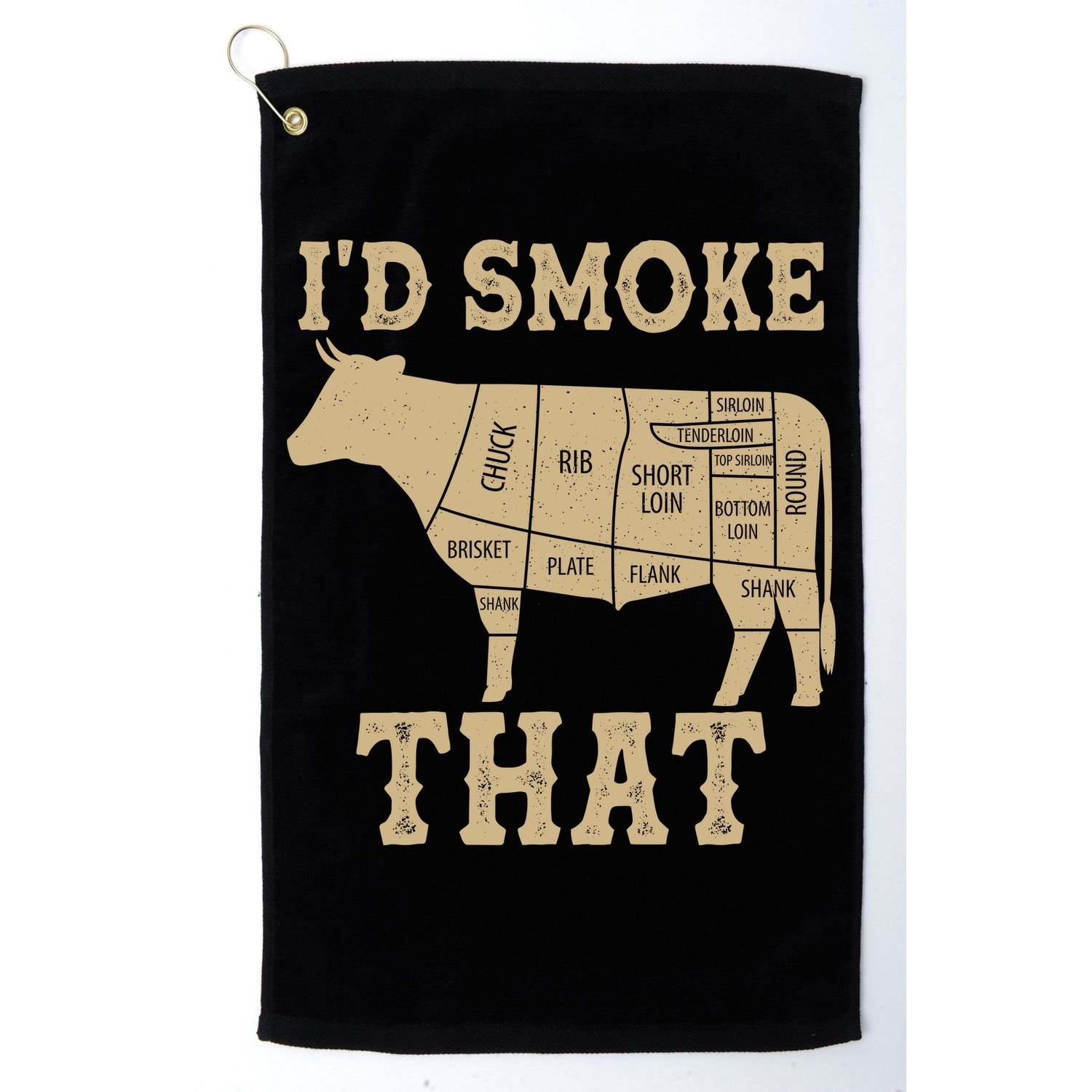 Funny I'd Smoke That Cattle Meat Cuts Golf Towel