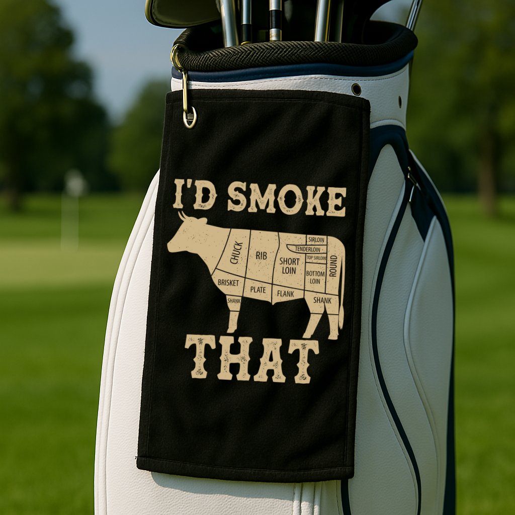 Funny I'd Smoke That Cattle Meat Cuts Golf Towel
