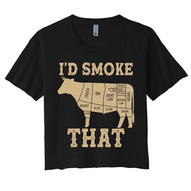 Funny I'd Smoke That Cattle Meat Cuts Crop Top