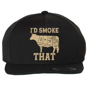 Funny I'd Smoke That Cattle Meat Cuts Wool Snapback Cap