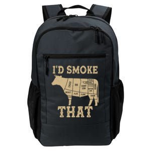 Funny I'd Smoke That Cattle Meat Cuts Daily Commute Backpack