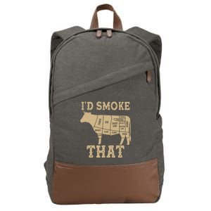 Funny I'd Smoke That Cattle Meat Cuts Cotton Canvas Backpack