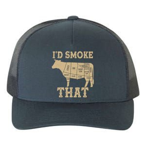 Funny I'd Smoke That Cattle Meat Cuts Yupoong Adult 5-Panel Trucker Hat