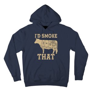 Funny I'd Smoke That Cattle Meat Cuts Hoodie