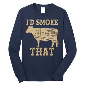 Funny I'd Smoke That Cattle Meat Cuts Long Sleeve Shirt