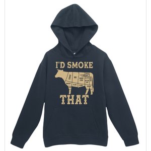 Funny I'd Smoke That Cattle Meat Cuts Urban Pullover Hoodie