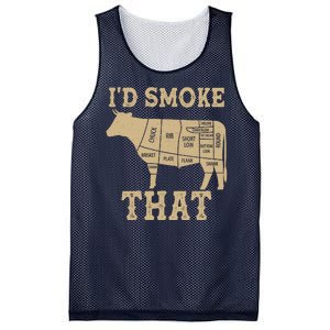 Funny I'd Smoke That Cattle Meat Cuts Mesh Reversible Basketball Jersey Tank