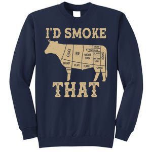 Funny I'd Smoke That Cattle Meat Cuts Tall Sweatshirt