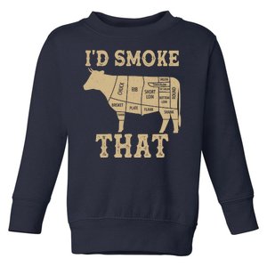 Funny I'd Smoke That Cattle Meat Cuts Toddler Sweatshirt