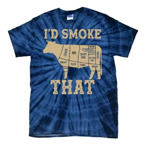 Funny I'd Smoke That Cattle Meat Cuts Tie-Dye T-Shirt