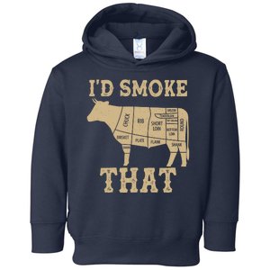 Funny I'd Smoke That Cattle Meat Cuts Toddler Hoodie