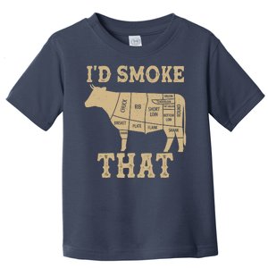 Funny I'd Smoke That Cattle Meat Cuts Toddler T-Shirt