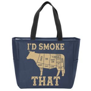 Funny I'd Smoke That Cattle Meat Cuts Zip Tote Bag