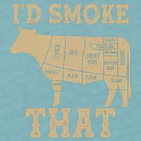Funny I'd Smoke That Cattle Meat Cuts Sueded Cloud Jersey T-Shirt