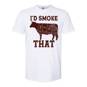 Funny I'd Smoke That Cattle Meat Cuts Softstyle CVC T-Shirt